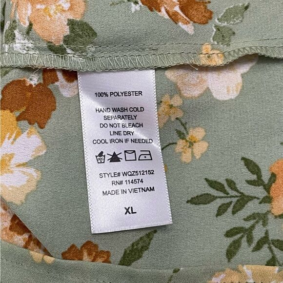 NWT Pleione Green Floral Loose Lightweight Blouse Size XL - Picture 8 of 9